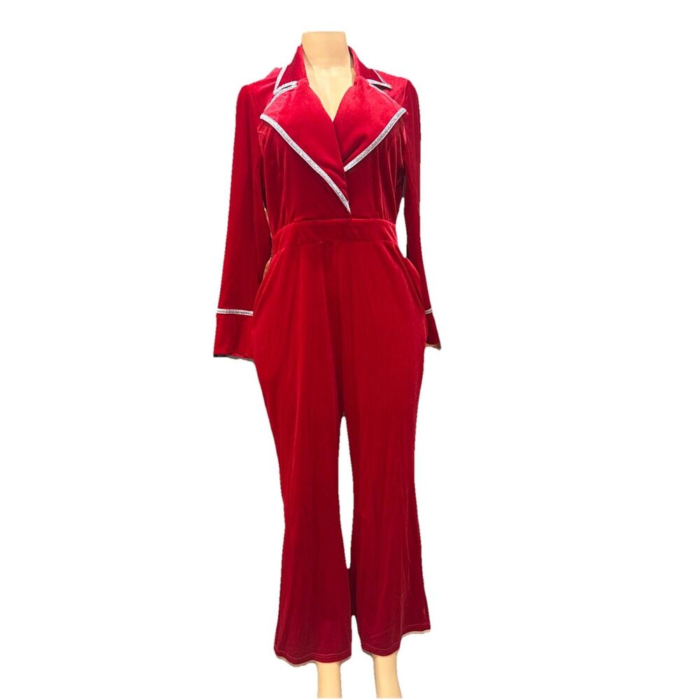 Oyrosy Women's Full Zip Jumpsuit Red Zise M NWT